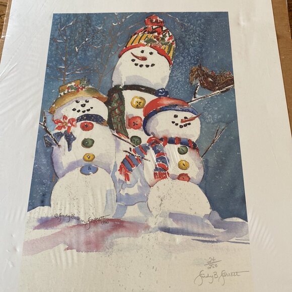 Vintage Winter Welcome by artist Judy Bolton Jarrett 1996, print 24/250, signed - Picture 2 of 16